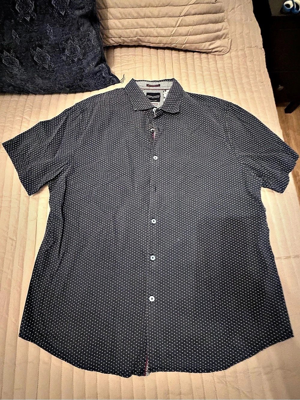 Denim & Flower Men's Polka Dot Shirt Size Large Like New